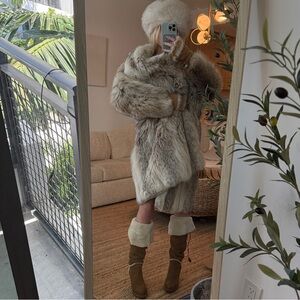 Moncler boots leather suede fur brown